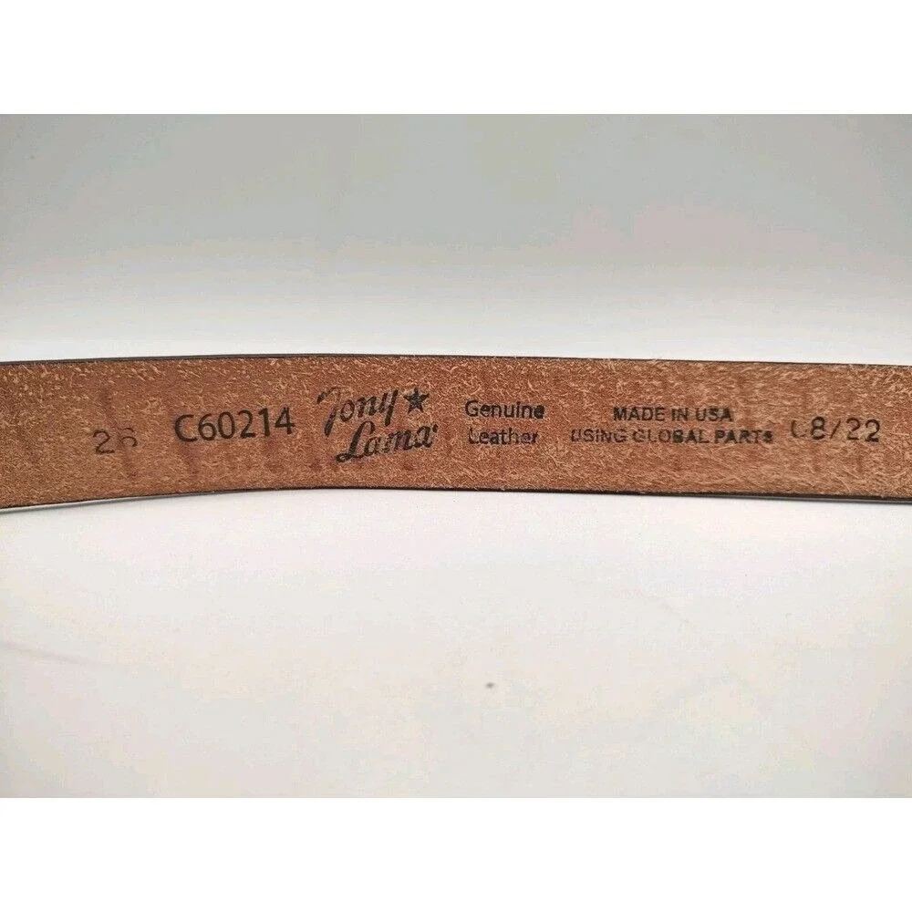 Tony Lama Kids Youth brown tooled‎ Westerly Ride Belts C60214 size 26